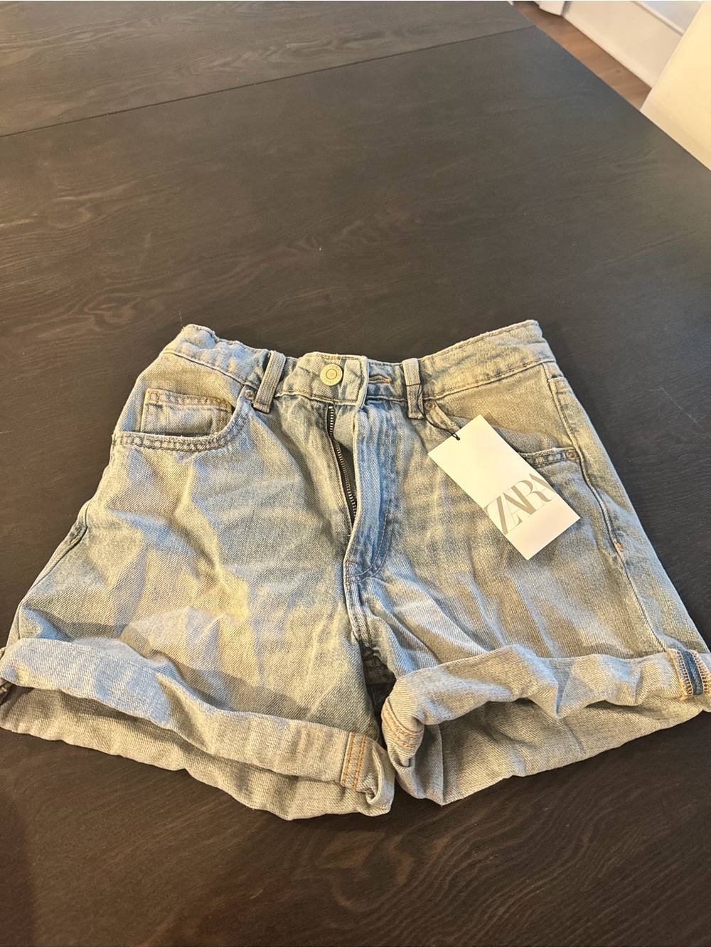 New With Tags- Zara Light Blue Denim Shorts Size 00